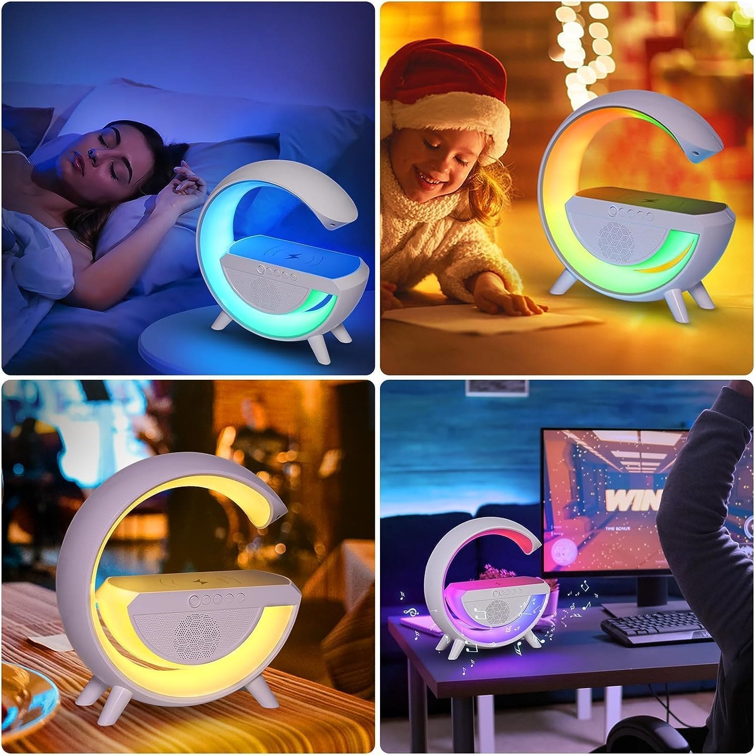 3 In 1 G Smart Station, Multifunctional Wireless Lamp, G LED Table Stand, Dimmable Night Light Touch Lamp Alarm Clock with Music Sync, Home Office Study Bedside Decor Lamp 3 In 1 G Smart Station, Multifunctional Wireless Lamp, G LED Table Stand, Dimmable Night Light Touch Lamp Alarm Clock with Music Sync, Home Office Study Bedside Decor Lamp
